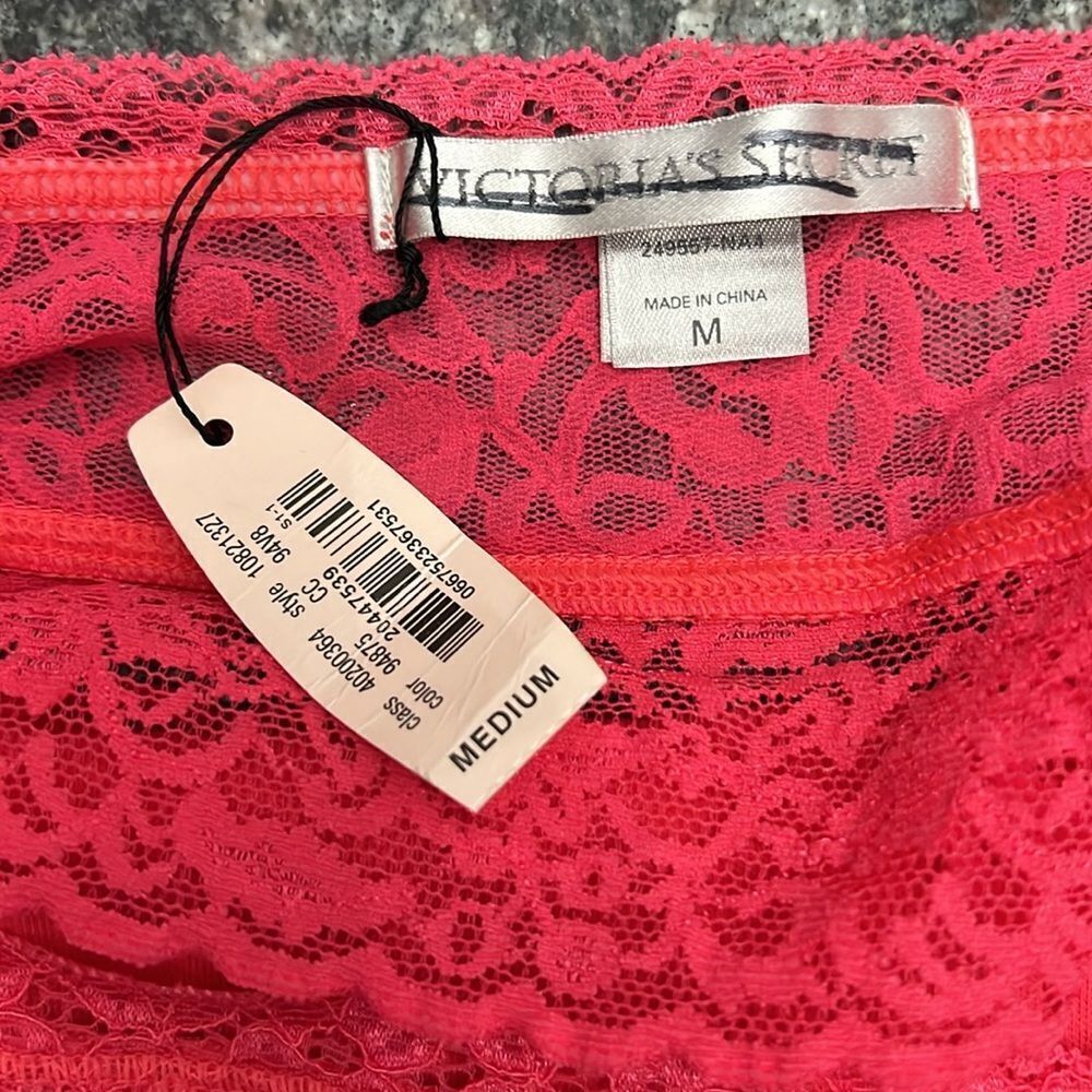 Victoria’s Secret Strapless Lace unlined bralette bra Coral Medium - Picture 5 of 5